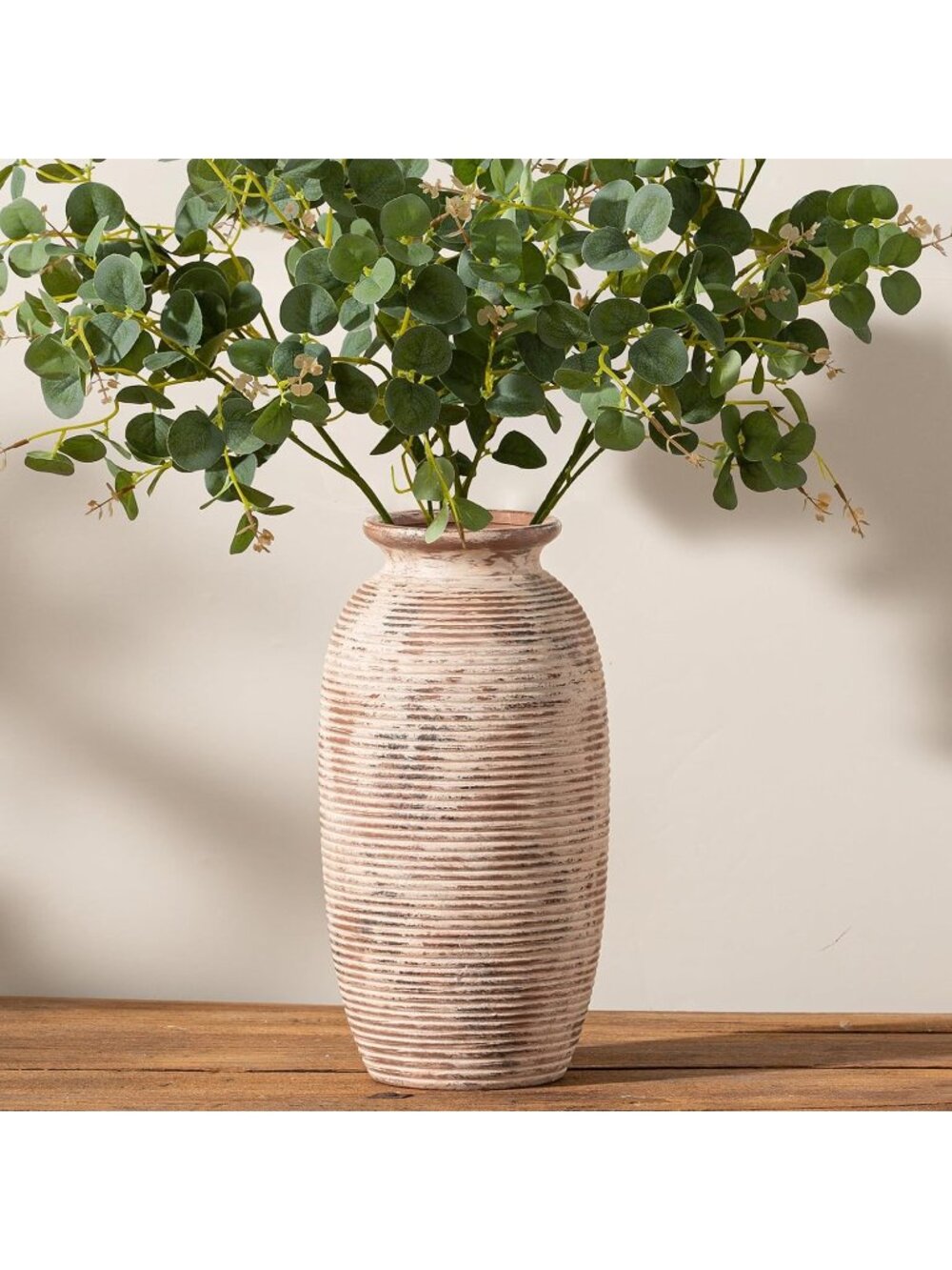 12.5" Ceramic Rustic Flower Pampas Vase Large Farmhouse Table Living Room Decor